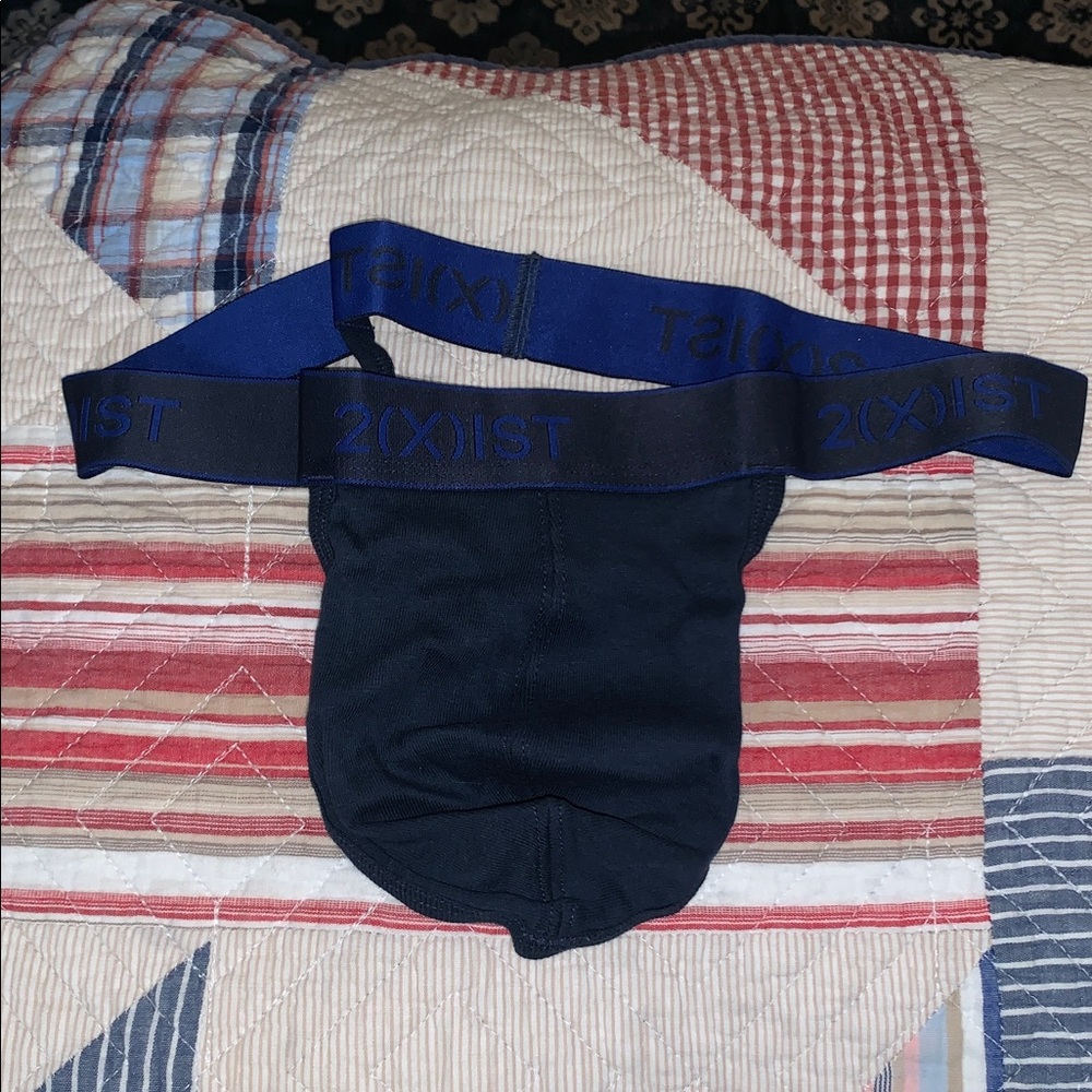 2xist y-back thong men’s size medium - navy blue